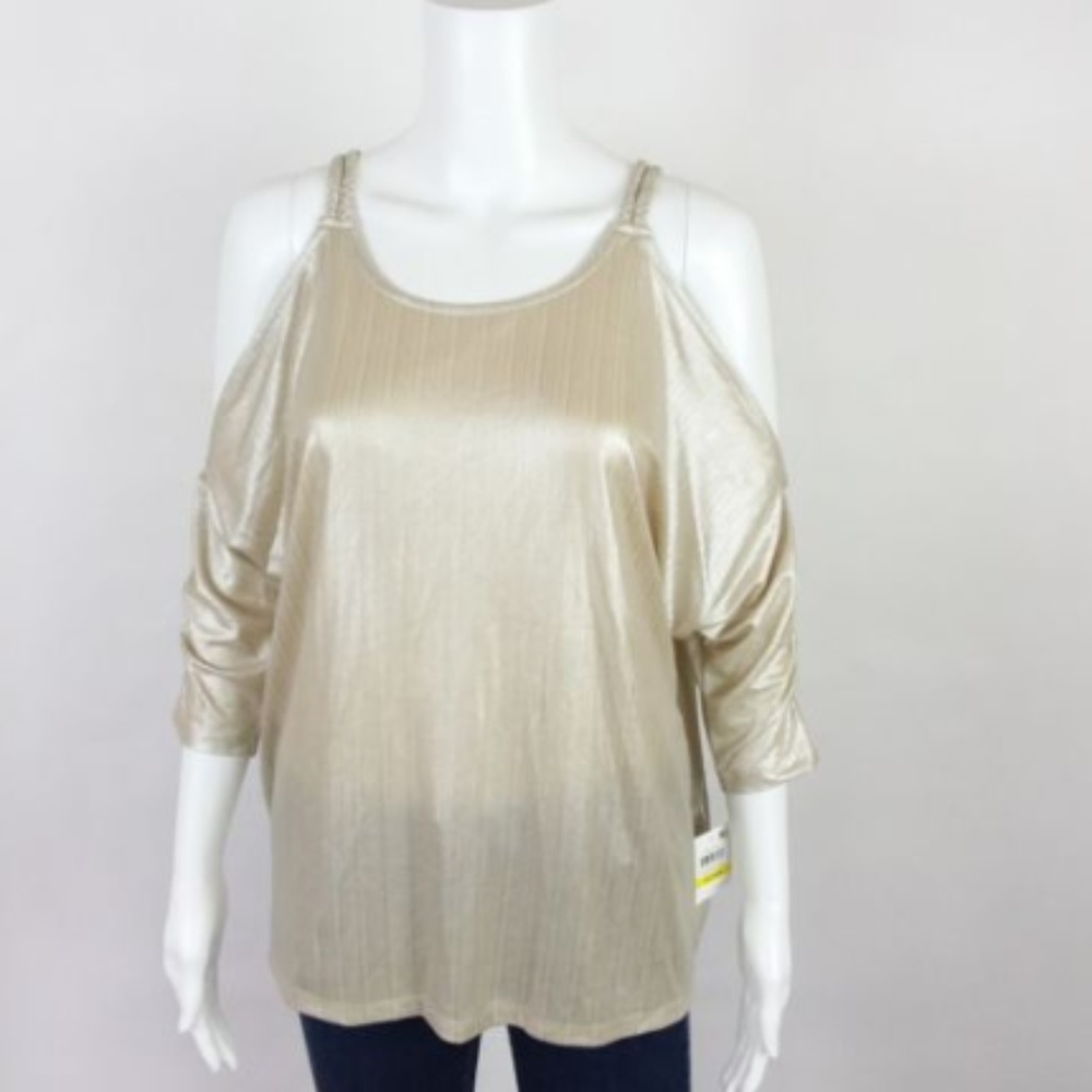 NWT! Thalia Sodi Blouse Metallic Rope Straps -36